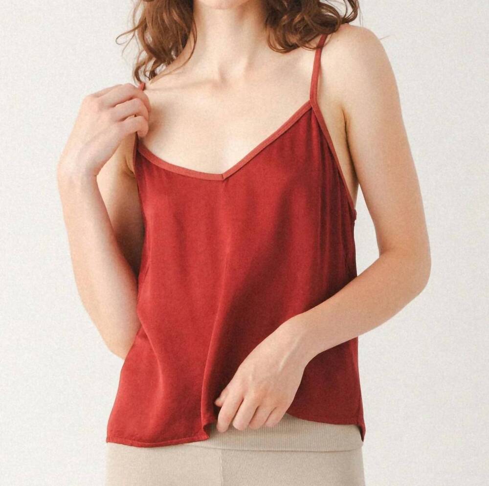NEW PRAIRIE UNDERGROUND shine on camisole in brick satin